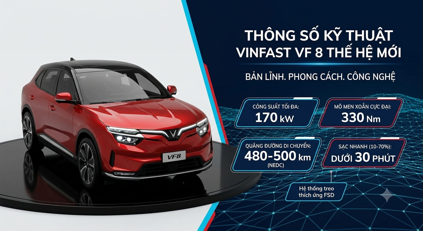 Thông Số Kỹ Thuật Vinfast VF8 All New Thế Hệ Mới 28 Thông Số Kỹ Thuật Vinfast VF8 All New Thế Hệ Mới Hình ảnh thông số kỹ thuật Vinfast VF8 All New