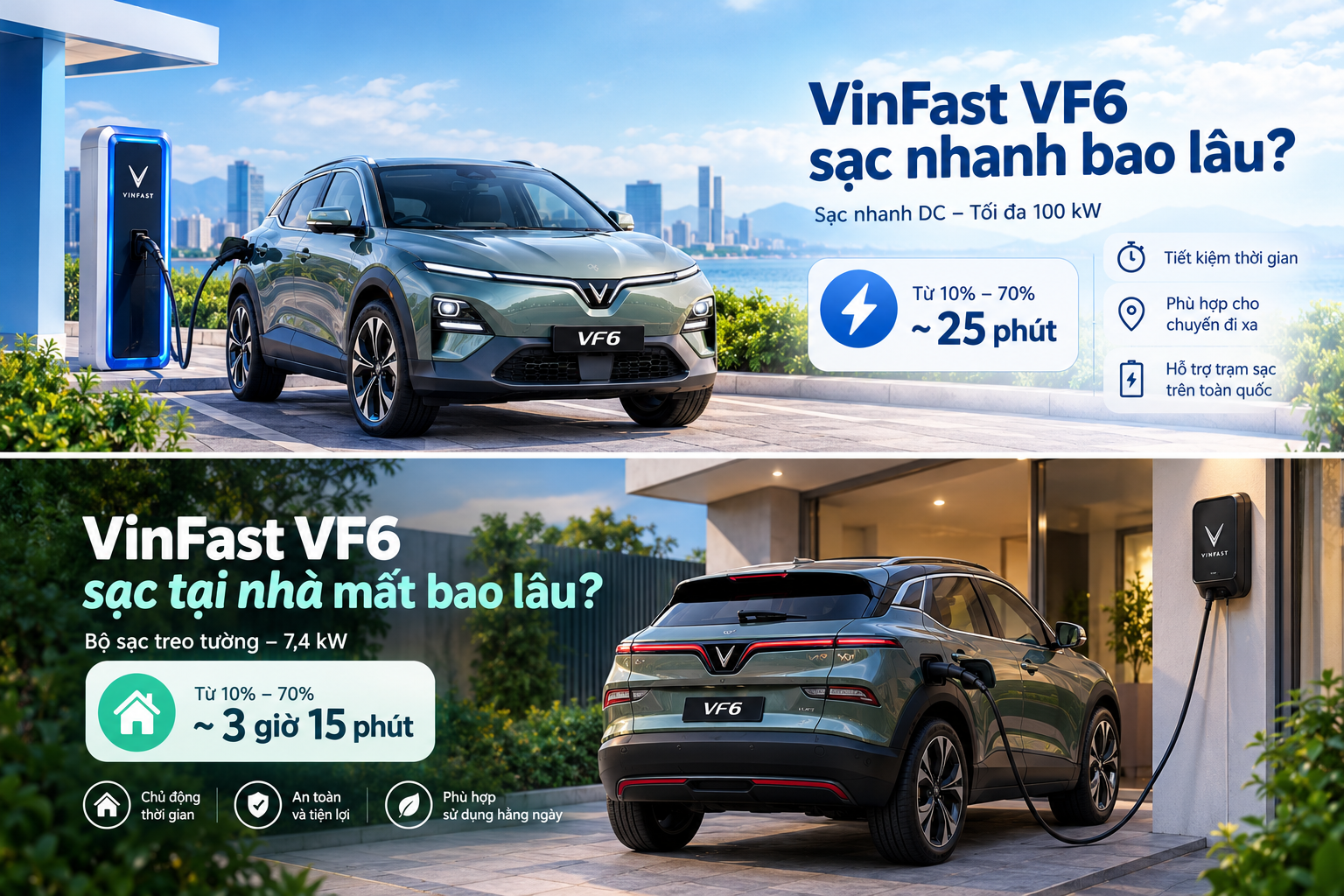 VinFast VF6 sạc mất bao lâu? Hướng dẫn sạc xe đúng cách 29 VinFast VF6 sạc mất bao lâu? Hướng dẫn sạc xe đúng cách VinFast VF6 sạc mất bao lâu